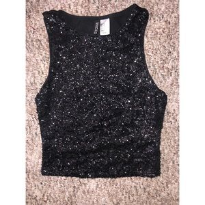 Sparkly black top